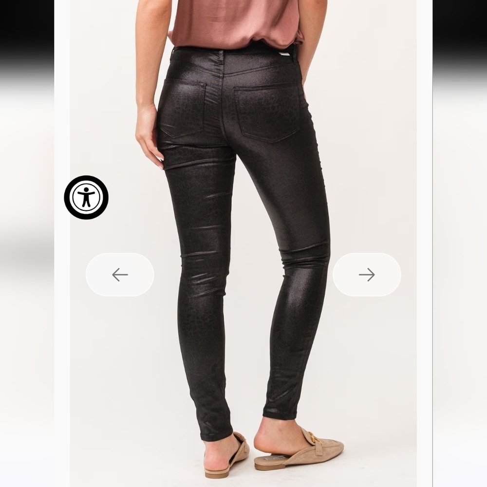 Dear John Black GISELE HIGH RISE SKINNY PANT Size 31 Faux Leather - Picture 3 of 7